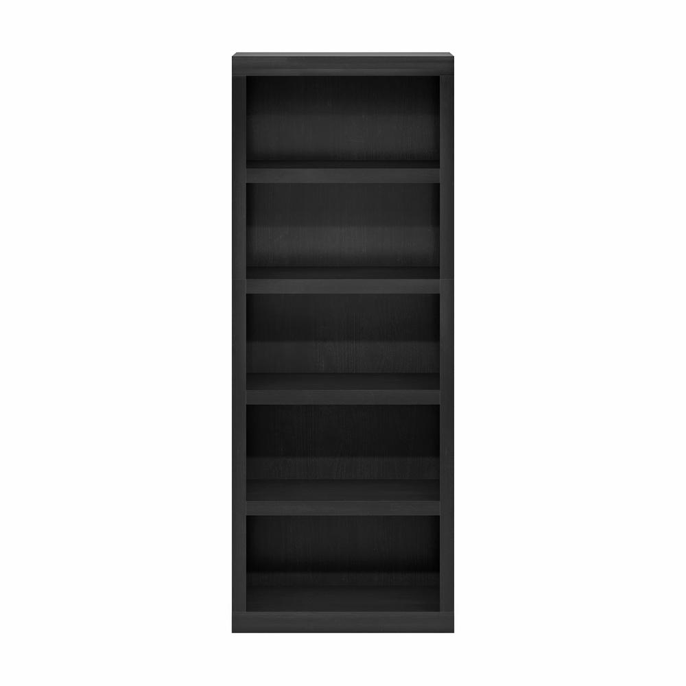Rail 5-Tier Open Shelf Bookcase, Blackwood