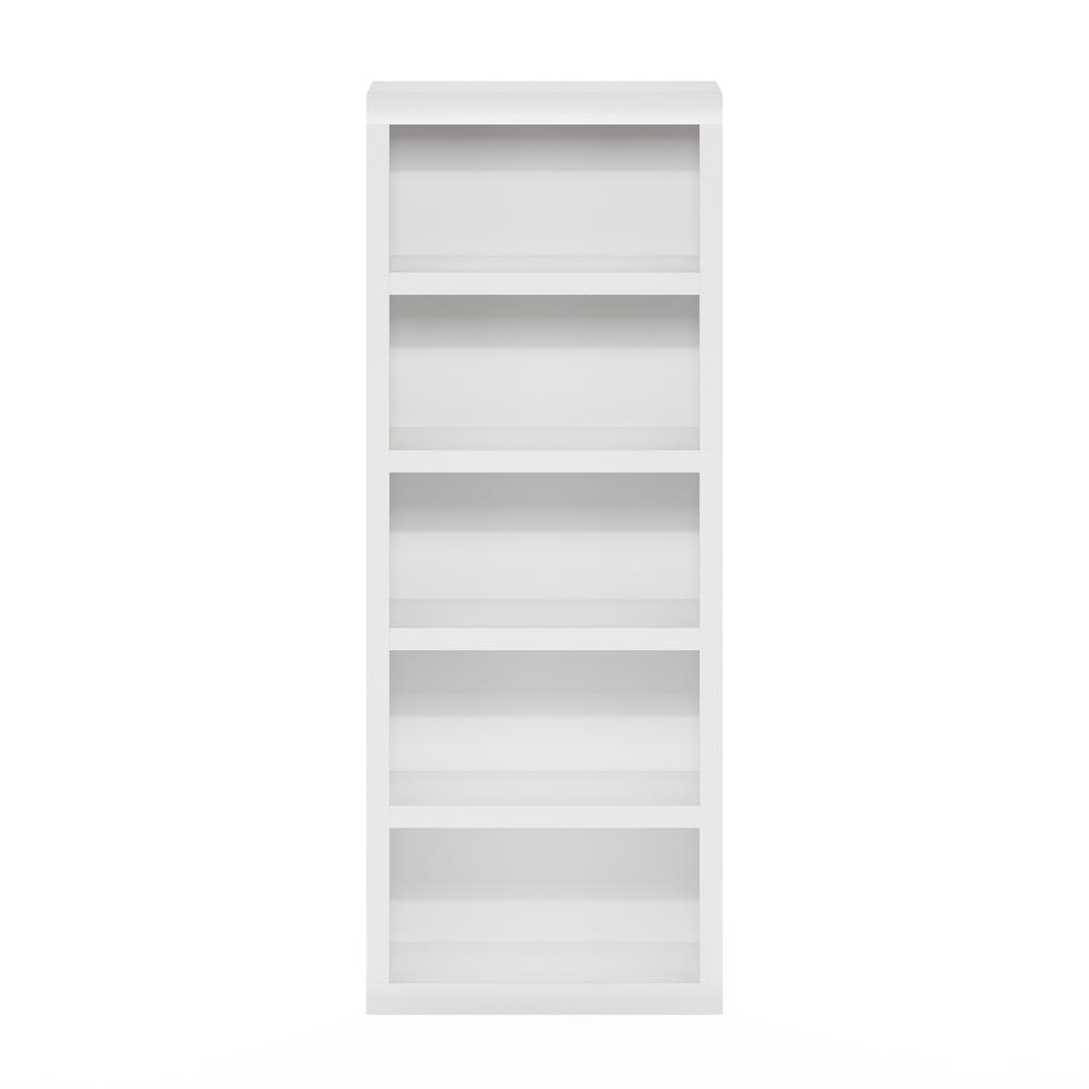 Rail 5-Tier Open Shelf Bookcase, White