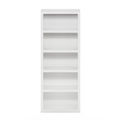 Rail 5-Tier Open Shelf Bookcase, White