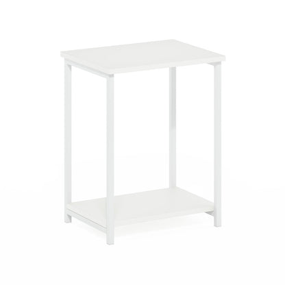 Simplistic Industrial Metal Frame End Table, 1-Pack, White/White