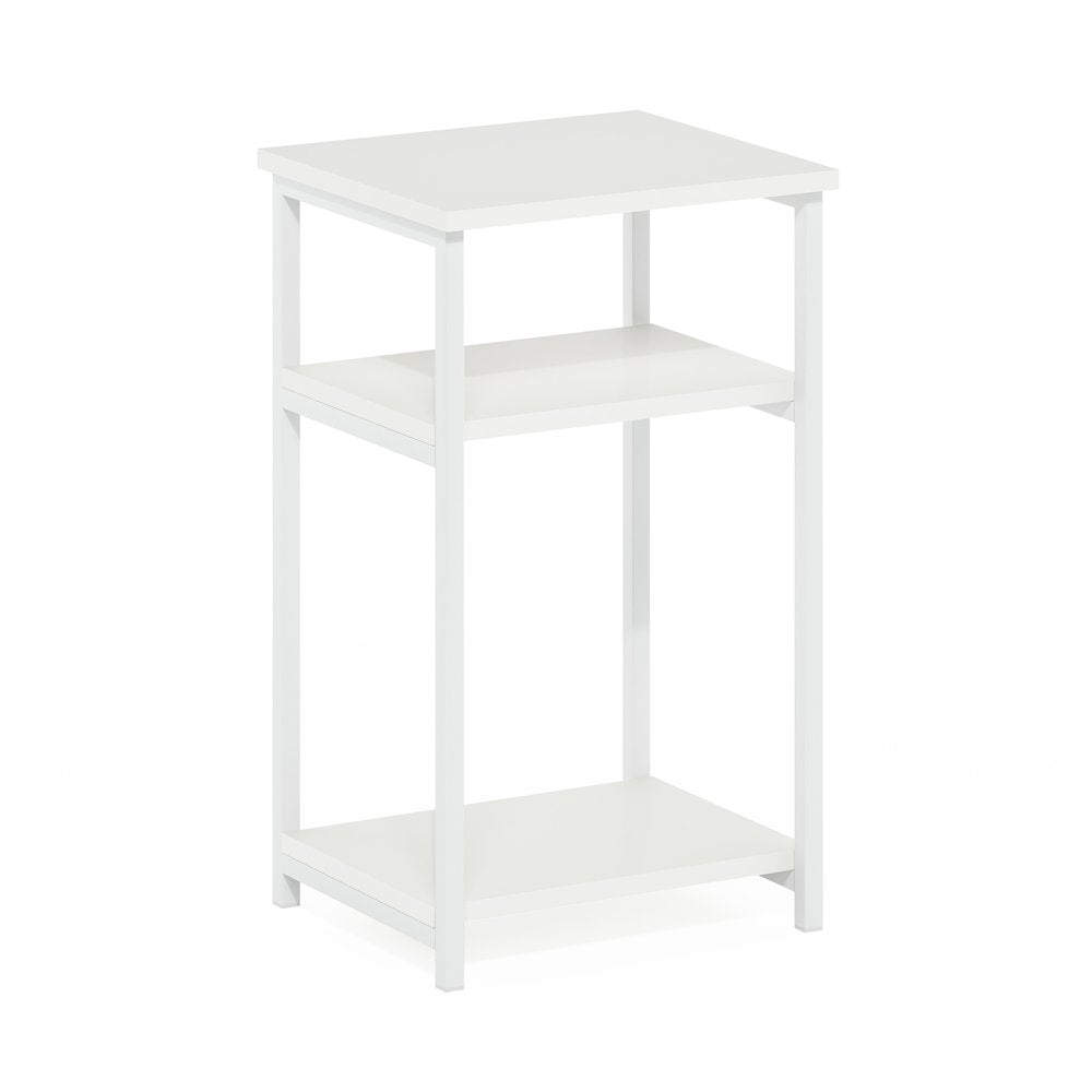 3-Tier Industrial Metal Frame End Table with Storage Shelves, 1-Pack