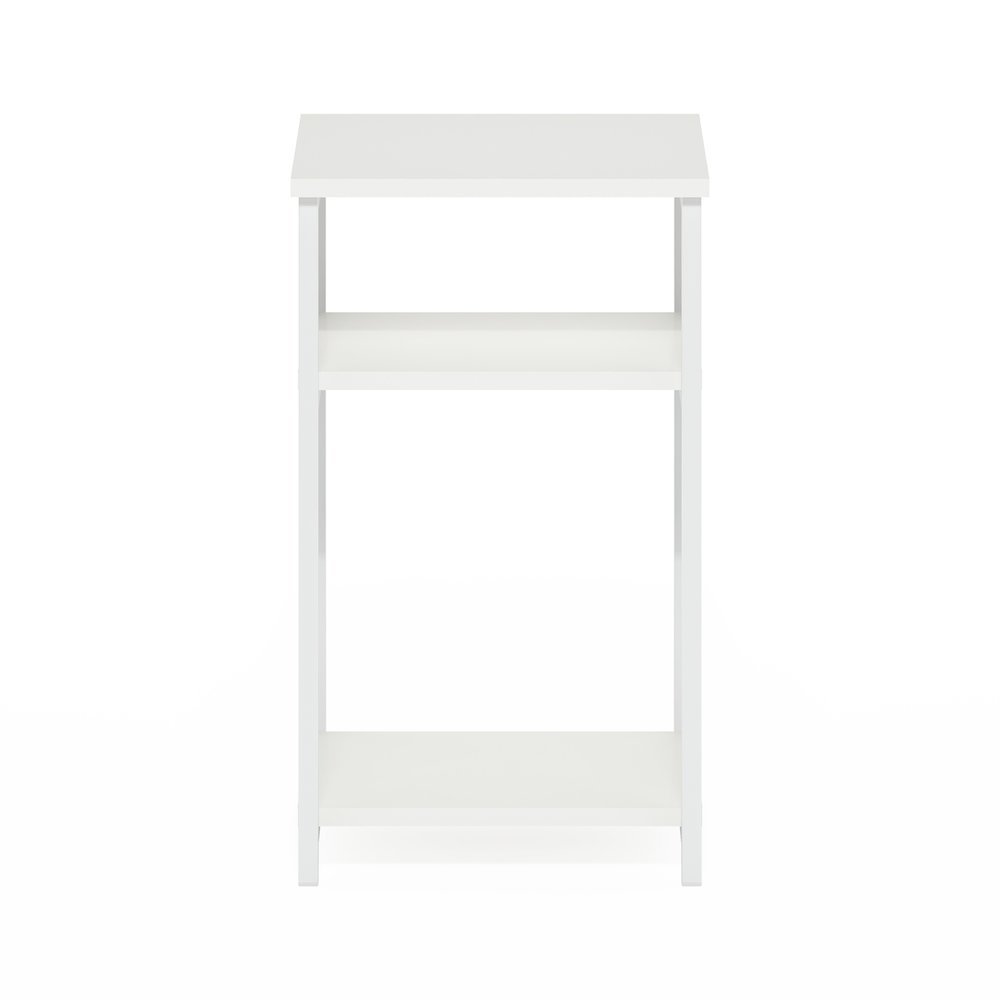 3-Tier Industrial Metal Frame End Table with Storage Shelves, 1-Pack