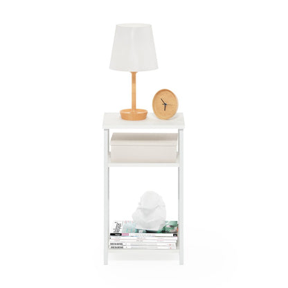 3-Tier Industrial Metal Frame End Table with Storage Shelves, 1-Pack