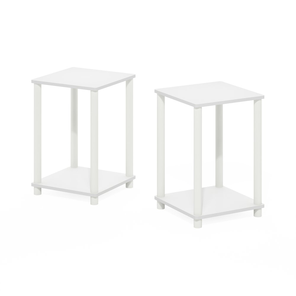 Turn-N-Tube Haydn End Table, White, Set of 2