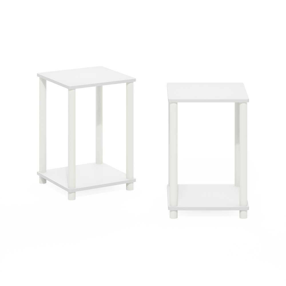 Turn-N-Tube Haydn End Table, White, Set of 2