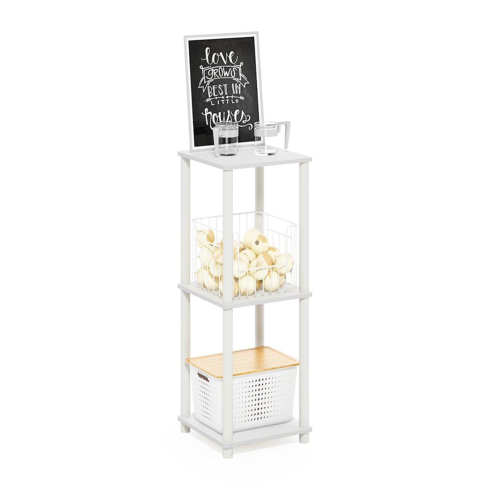 Turn-N-Tube Haydn End Table, White, Set of 2