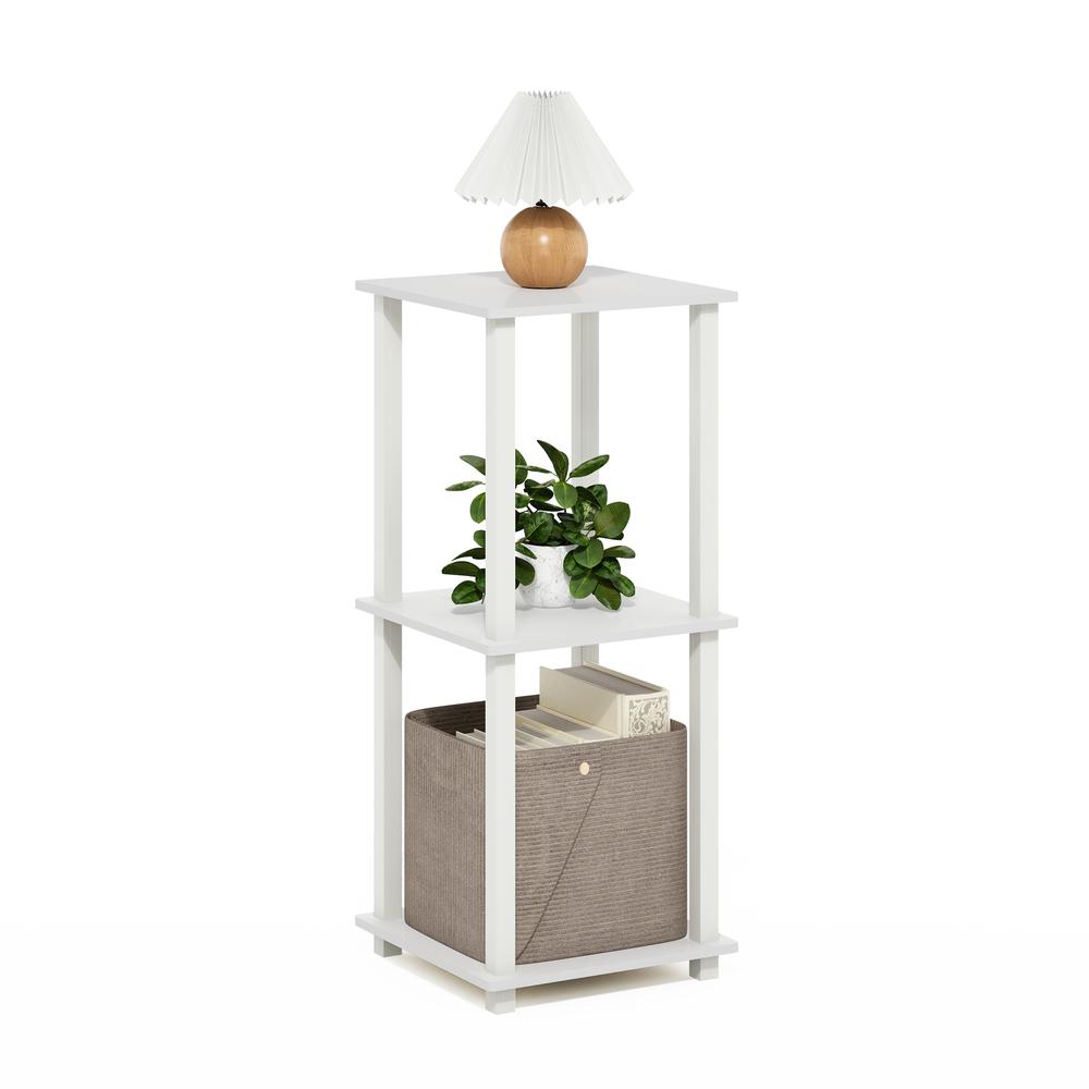 Simplistic End Table, Set of Two, White/White