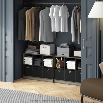 Cubic Multipurpose Clothing & Closet Storage Organizer Shelf with Bin Drawers