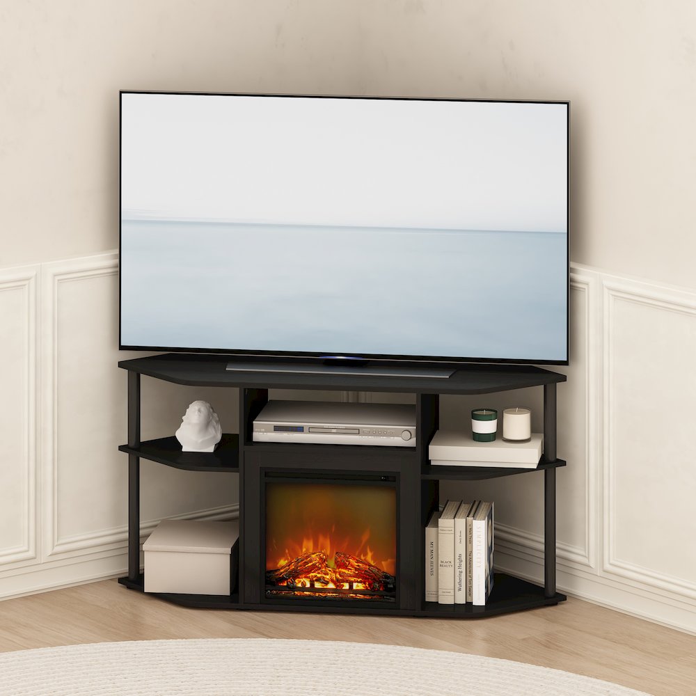 Decorative Electric Fireplace Corner TV Stand, Entertainment Center