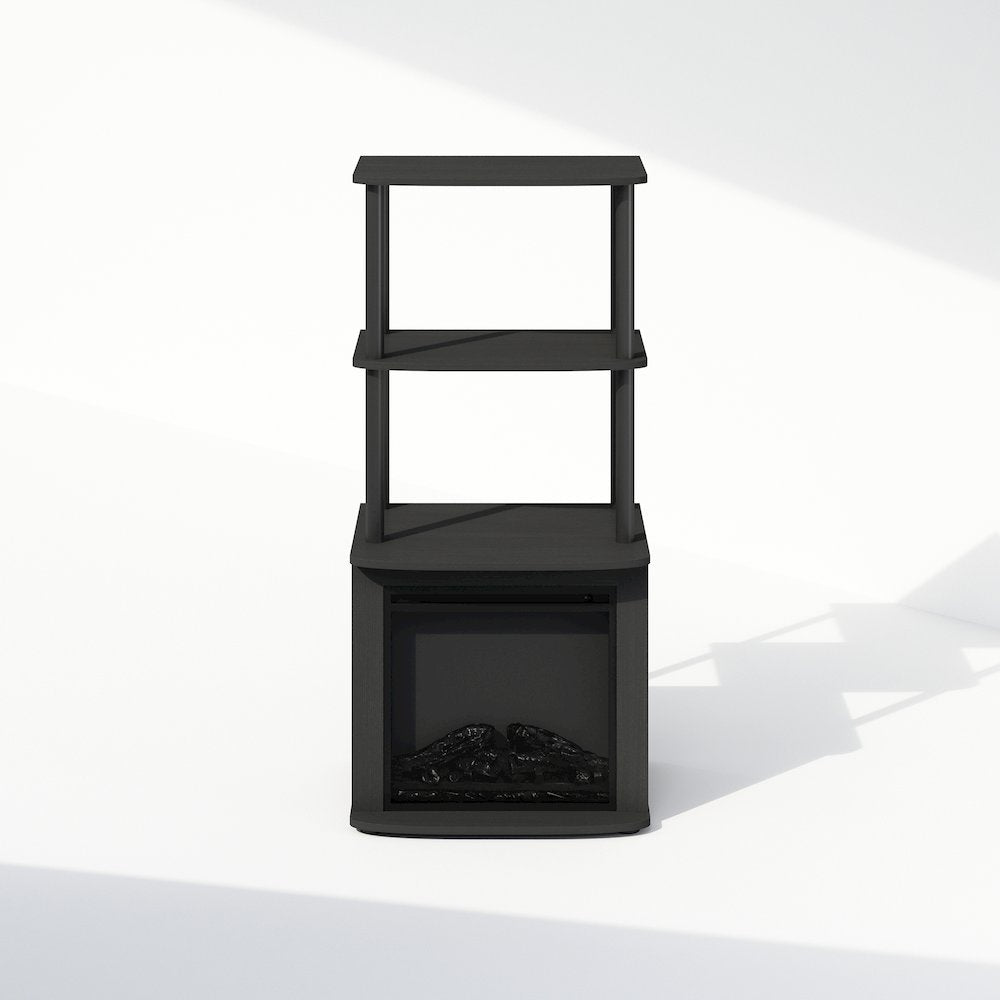 2-Tier Tall Side Table Display Rack with No Heat Decorative Electric Fireplace