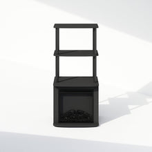 2-Tier Tall Side Table Display Rack with No Heat Decorative Electric Fireplace