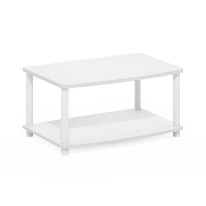 Turn-N-Tube No Tools 2-Tier Elevated TV Stands, White/White