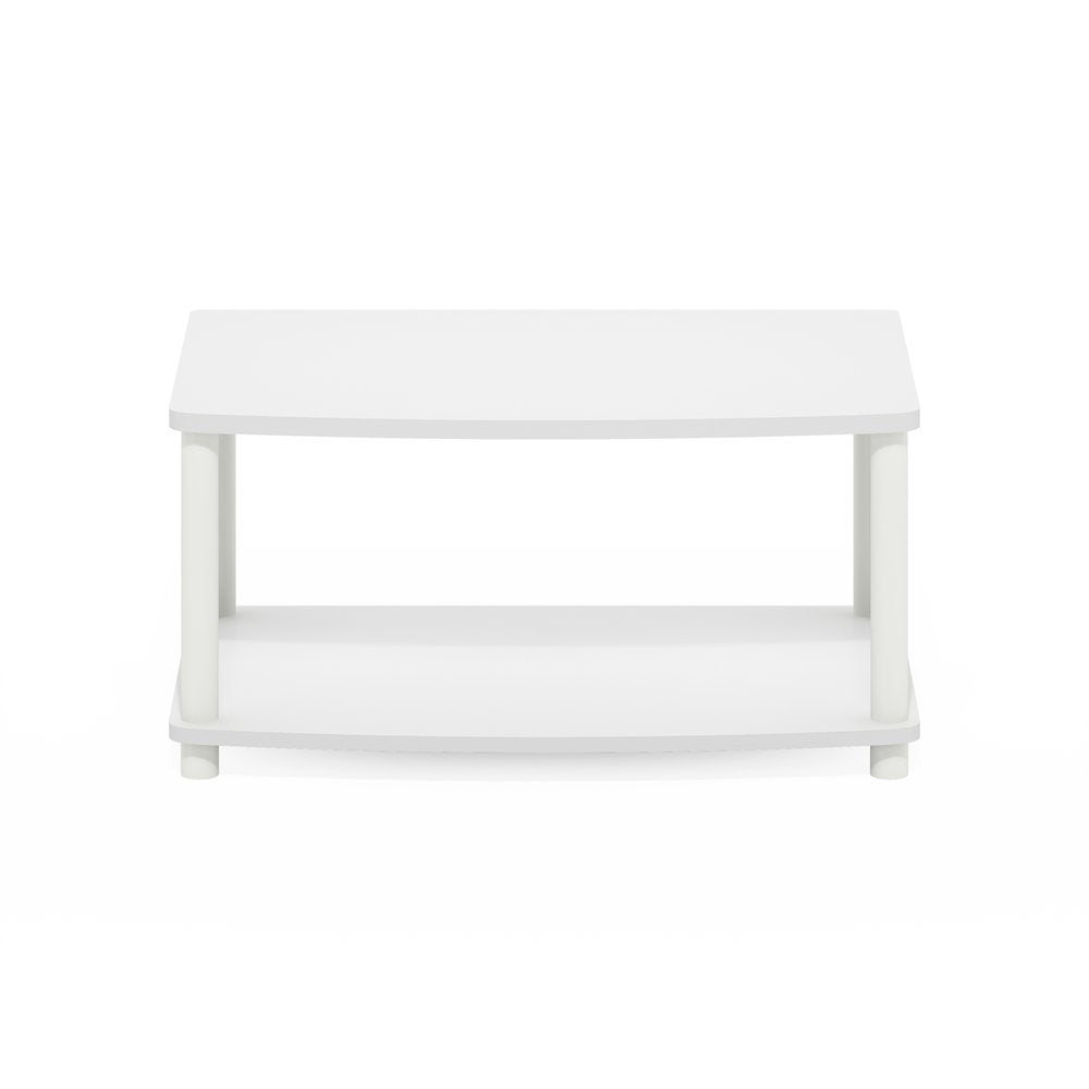 Turn-N-Tube No Tools 2-Tier Elevated TV Stands, White/White