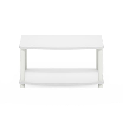 Turn-N-Tube No Tools 2-Tier Elevated TV Stands, White/White
