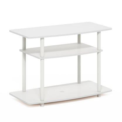 Turn-N-Tube No Tools 3-Tier TV Stands, White/White