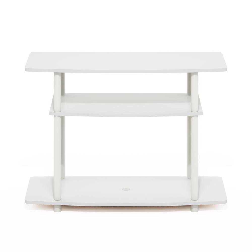 Turn-N-Tube No Tools 3-Tier TV Stands, White/White