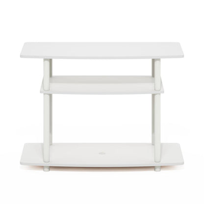 Turn-N-Tube No Tools 3-Tier TV Stands, White/White