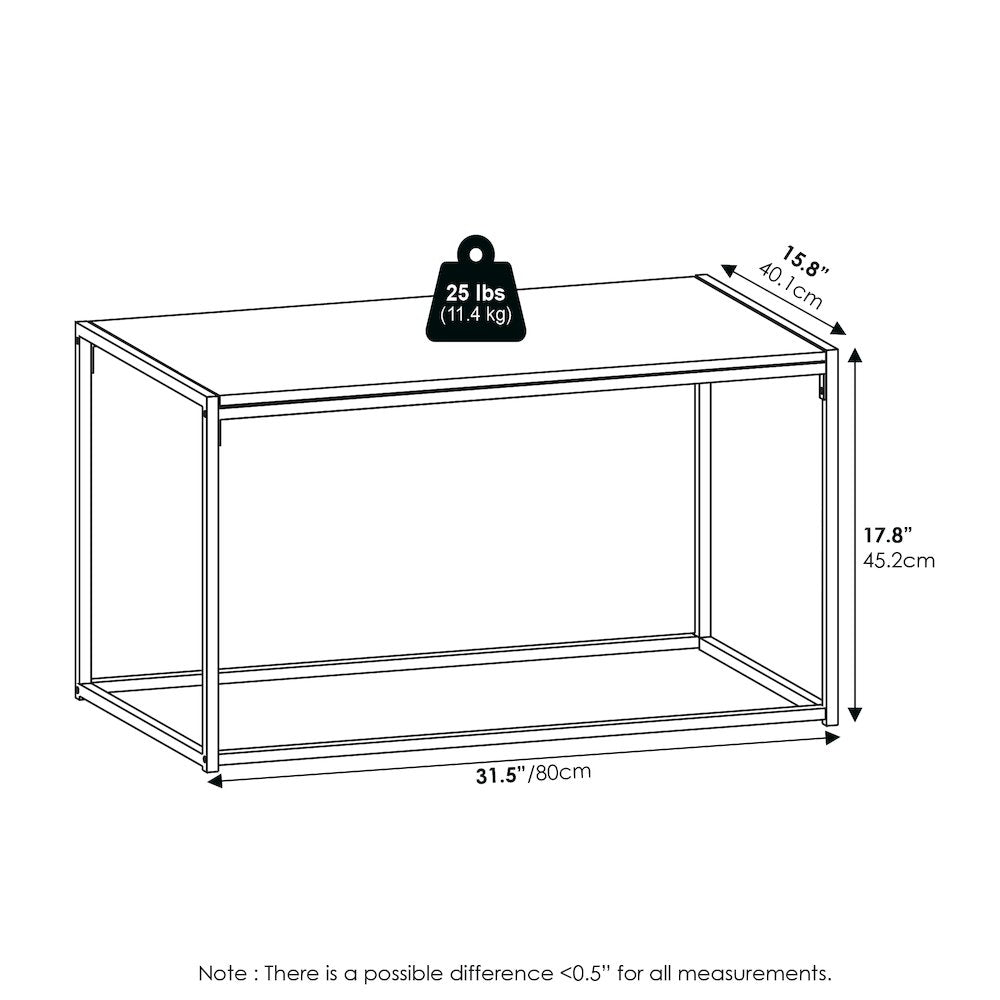 Camnus Modern Living Coffee Table, Solid White/White