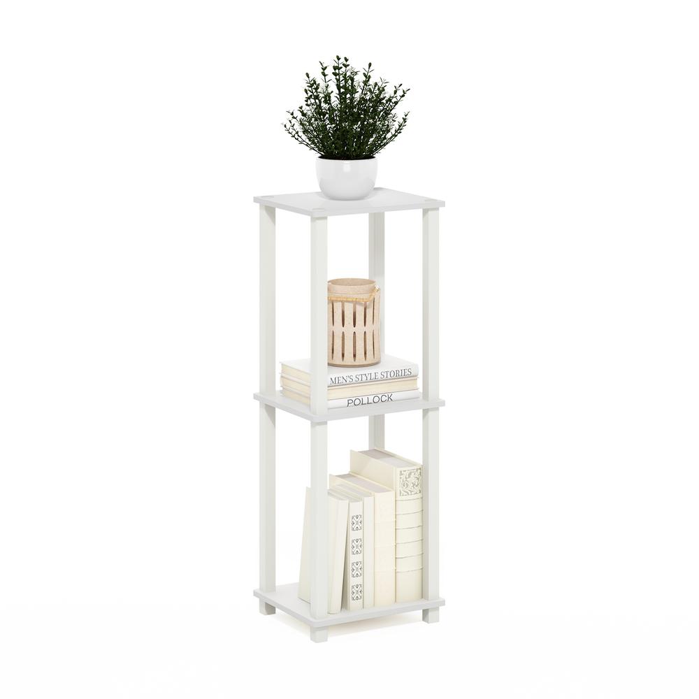 Simplistic End Table, Small, Set of 2, White/White