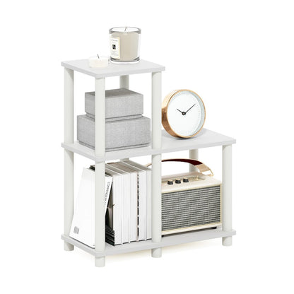 Turn-N-Tube Accent Decorative Shelf, White/White