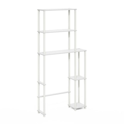 Turn-N-Tube Toilet Space Saver with 5 Shelves, White/White