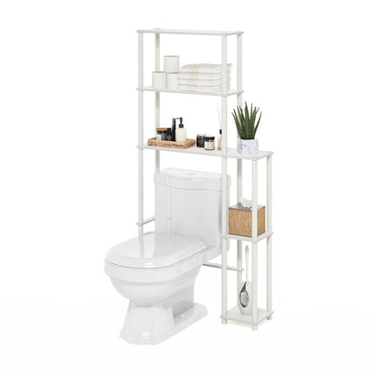 Turn-N-Tube Toilet Space Saver with 5 Shelves, White/White