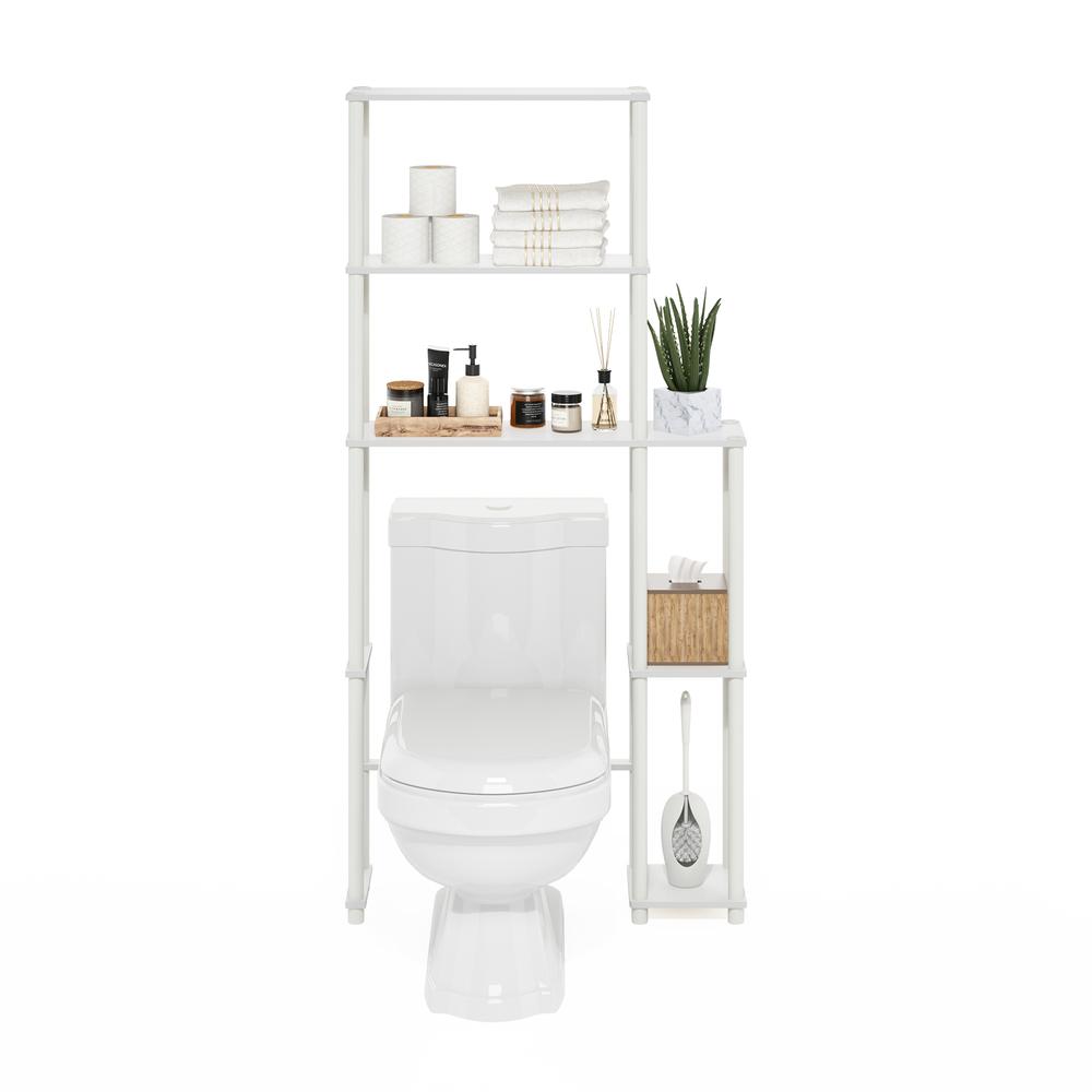 Turn-N-Tube Toilet Space Saver with 5 Shelves, White/White