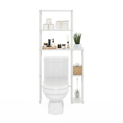 Turn-N-Tube Toilet Space Saver with 5 Shelves, White/White