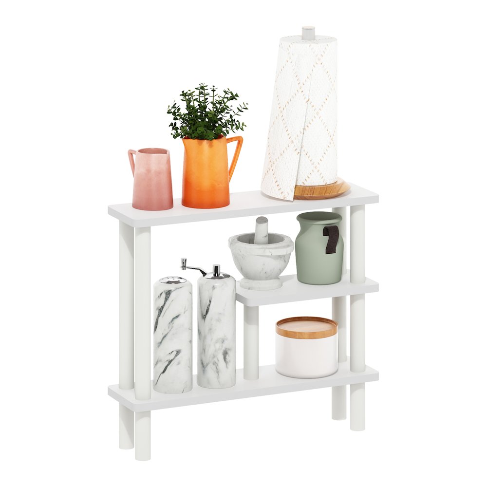 Turn-N-Tube Slim Space Saving Storage Rack, White/White