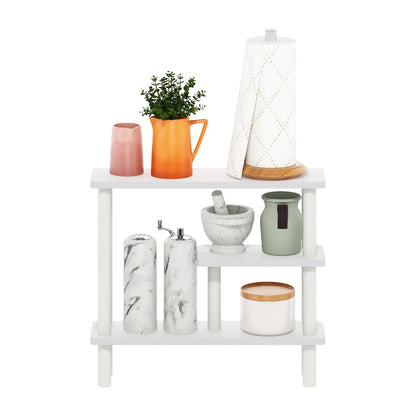 Turn-N-Tube Slim Space Saving Storage Rack, White/White