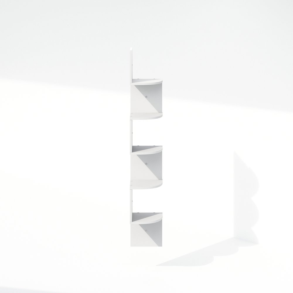 5-Tier Floating Corner Shelf, Wall Mount Shelves for Storage and Display, White
