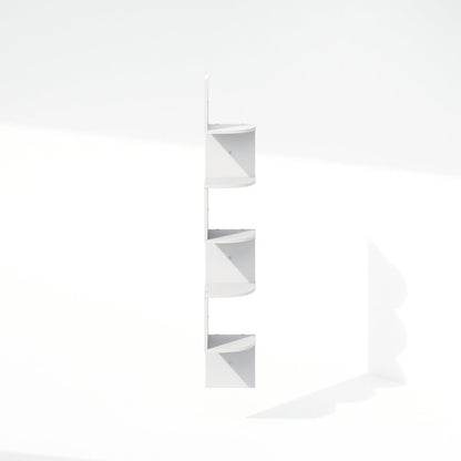 5-Tier Floating Corner Shelf, Wall Mount Shelves for Storage and Display, White