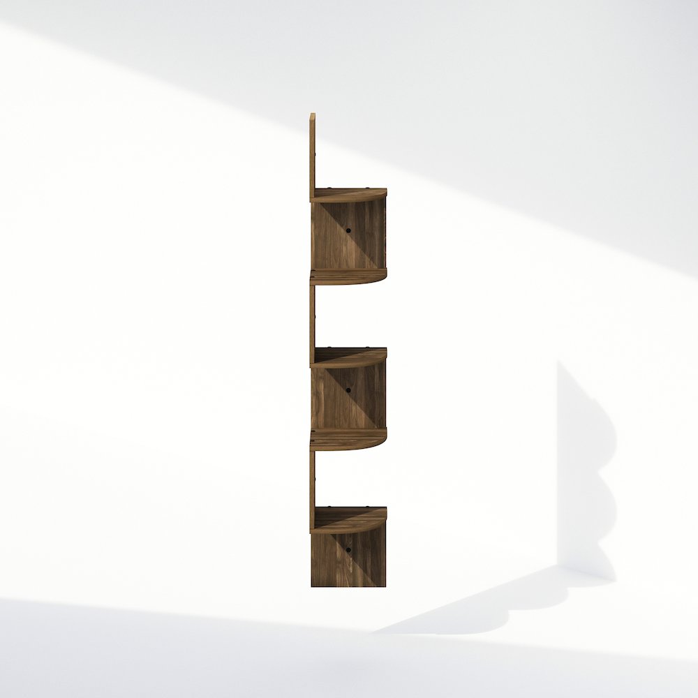 5-Tier Floating Corner Shelf, Wall Mount Shelves for Storage