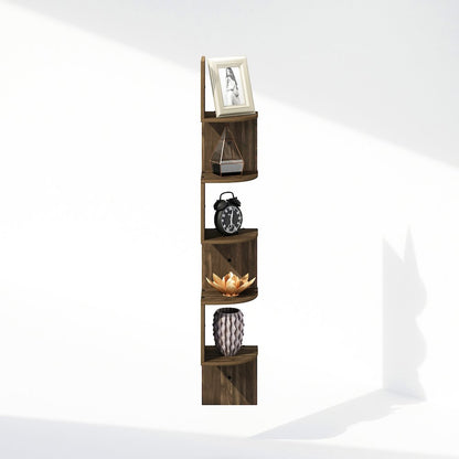 5-Tier Floating Corner Shelf, Wall Mount Shelves for Storage