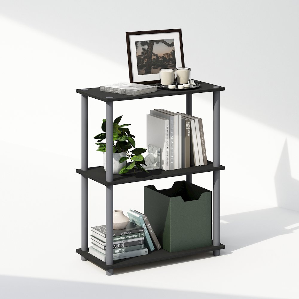 Turn-N-Tube 3-Tier Multipurpose Compact Display Rack, Shelving Unit, Bookcase