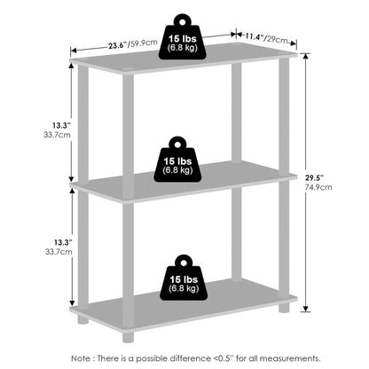Turn-N-Tube 3-Tier Multipurpose Compact Display Rack, Shelving Unit, Bookcase