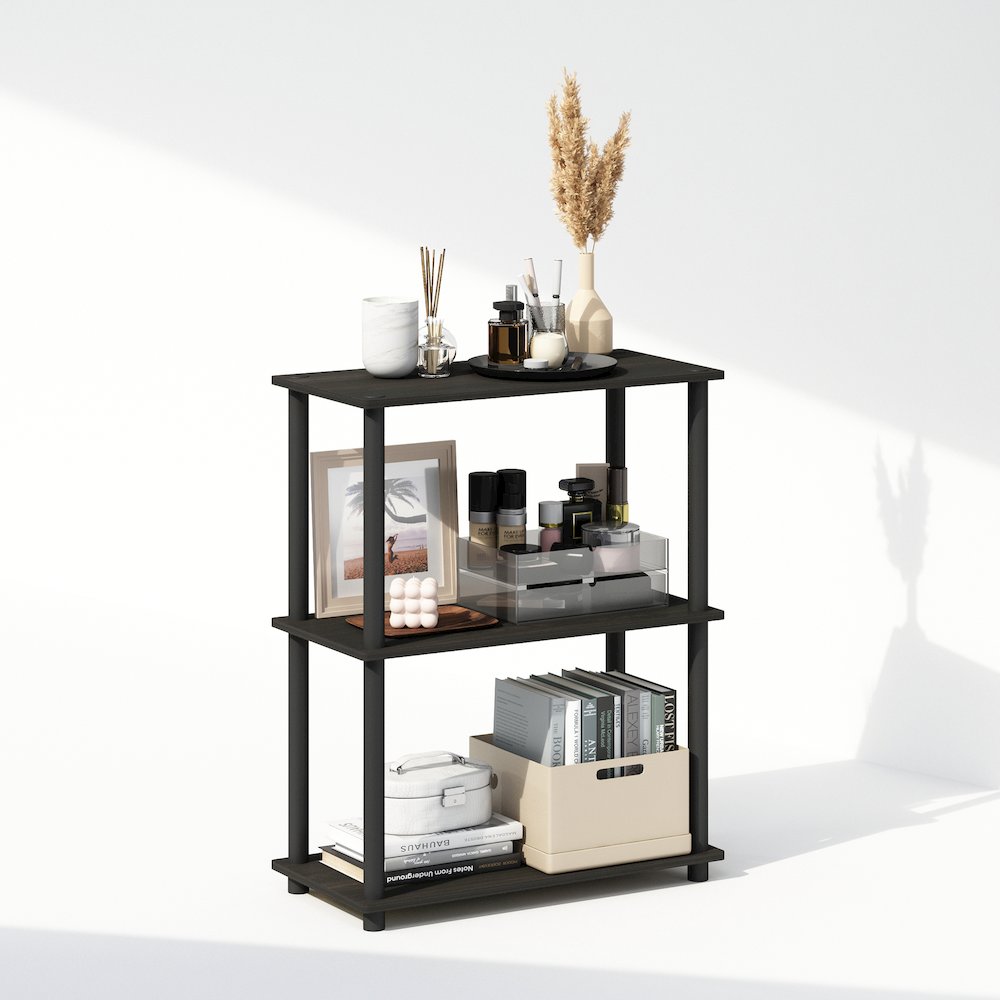 Turn-N-Tube 3-Tier Multipurpose Compact Display Rack, Shelving Unit, Bookcase
