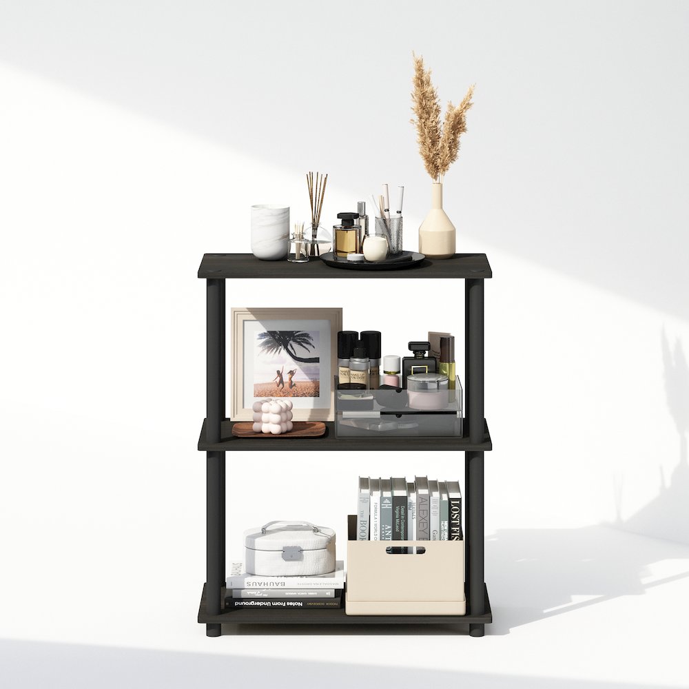 Turn-N-Tube 3-Tier Multipurpose Compact Display Rack, Shelving Unit, Bookcase