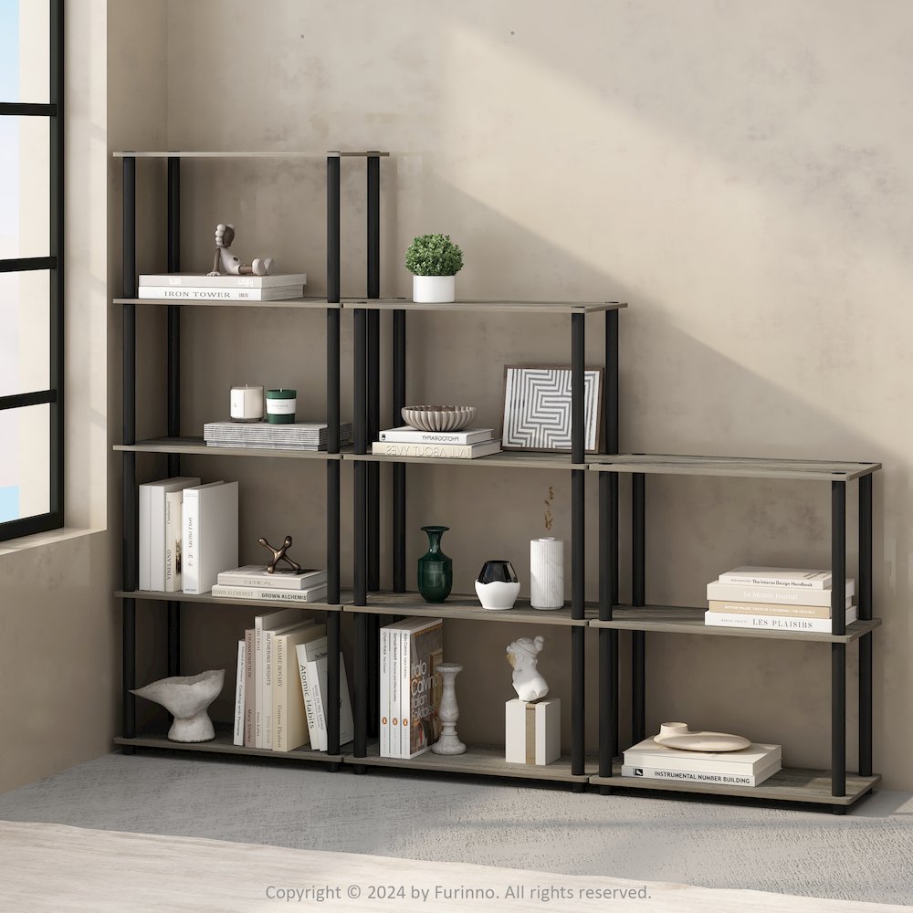 Turn-N-Tube 3-Tier Multipurpose Compact Display Rack, Shelving Unit, Bookcase
