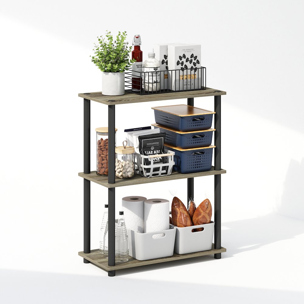 Turn-N-Tube 3-Tier Multipurpose Compact Display Rack, Shelving Unit, Bookcase