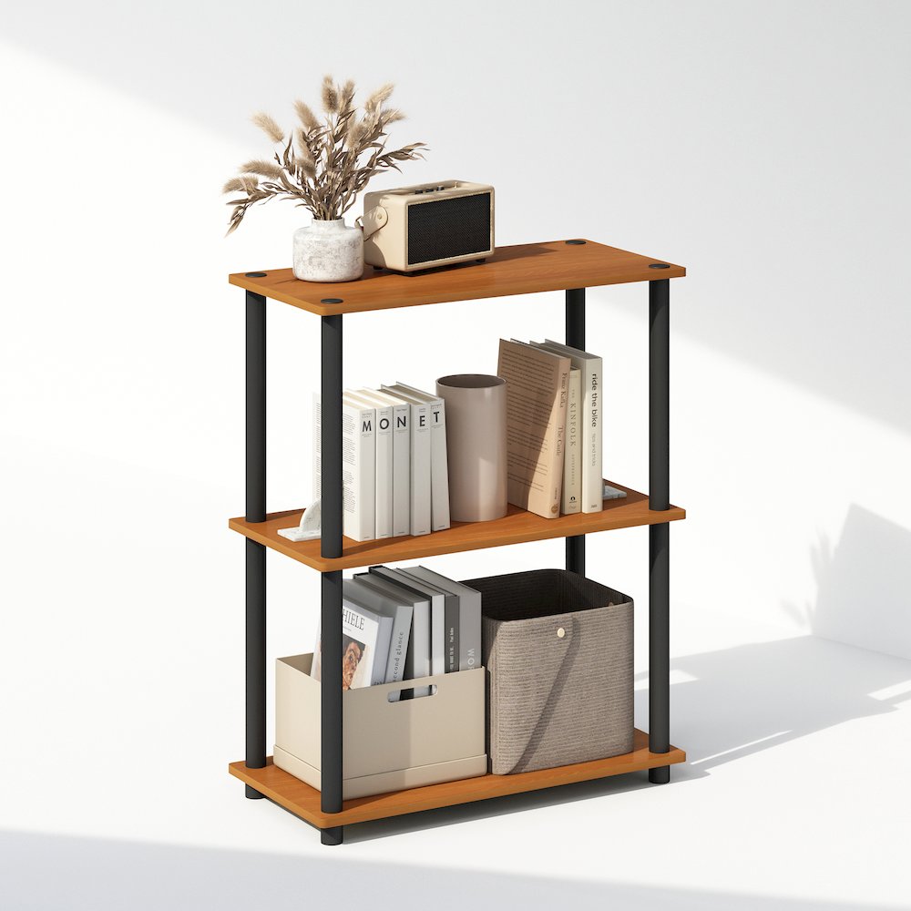 Turn-N-Tube 3-Tier Multipurpose Compact Display Rack, Shelving Unit, Bookcase