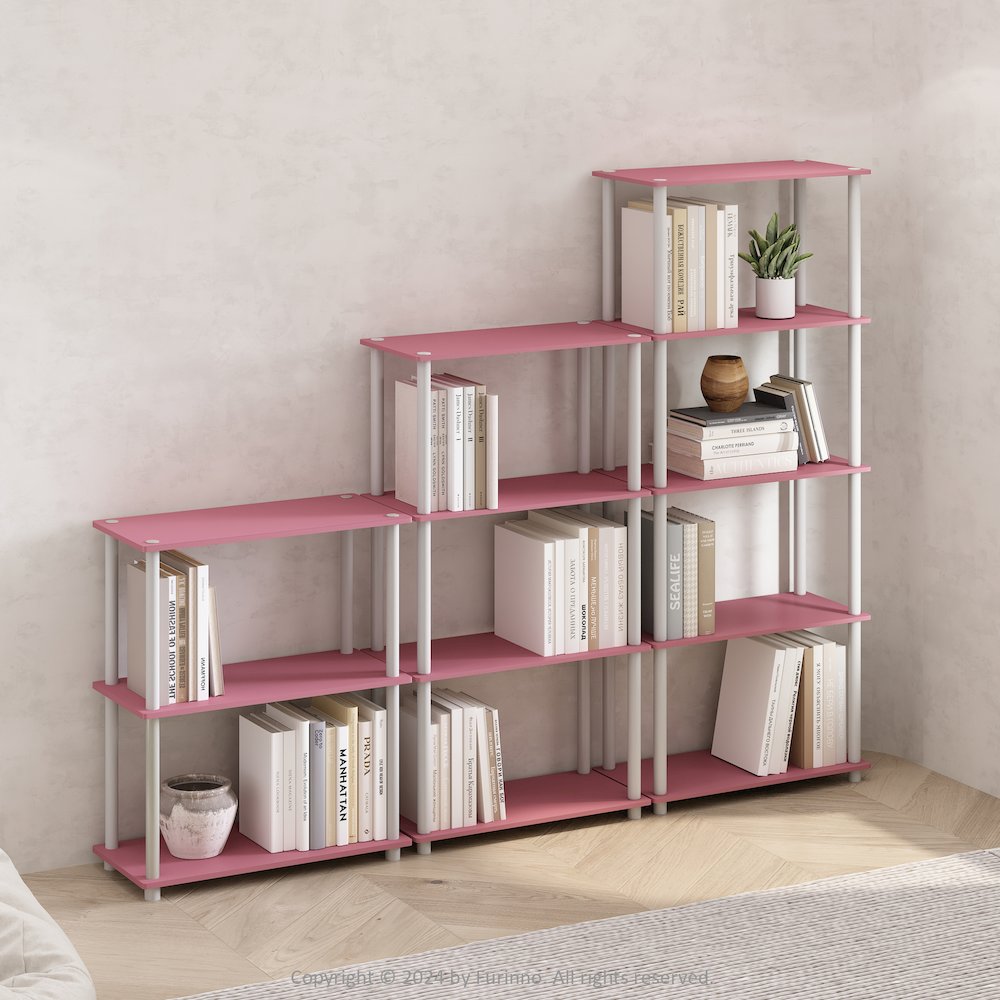 Turn-N-Tube 3-Tier Multipurpose Compact Display Rack, Shelving Unit, Bookcase