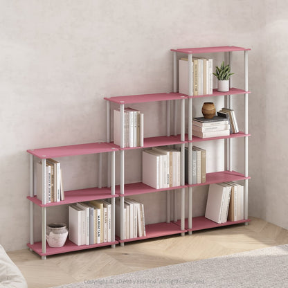 Turn-N-Tube 3-Tier Multipurpose Compact Display Rack, Shelving Unit, Bookcase