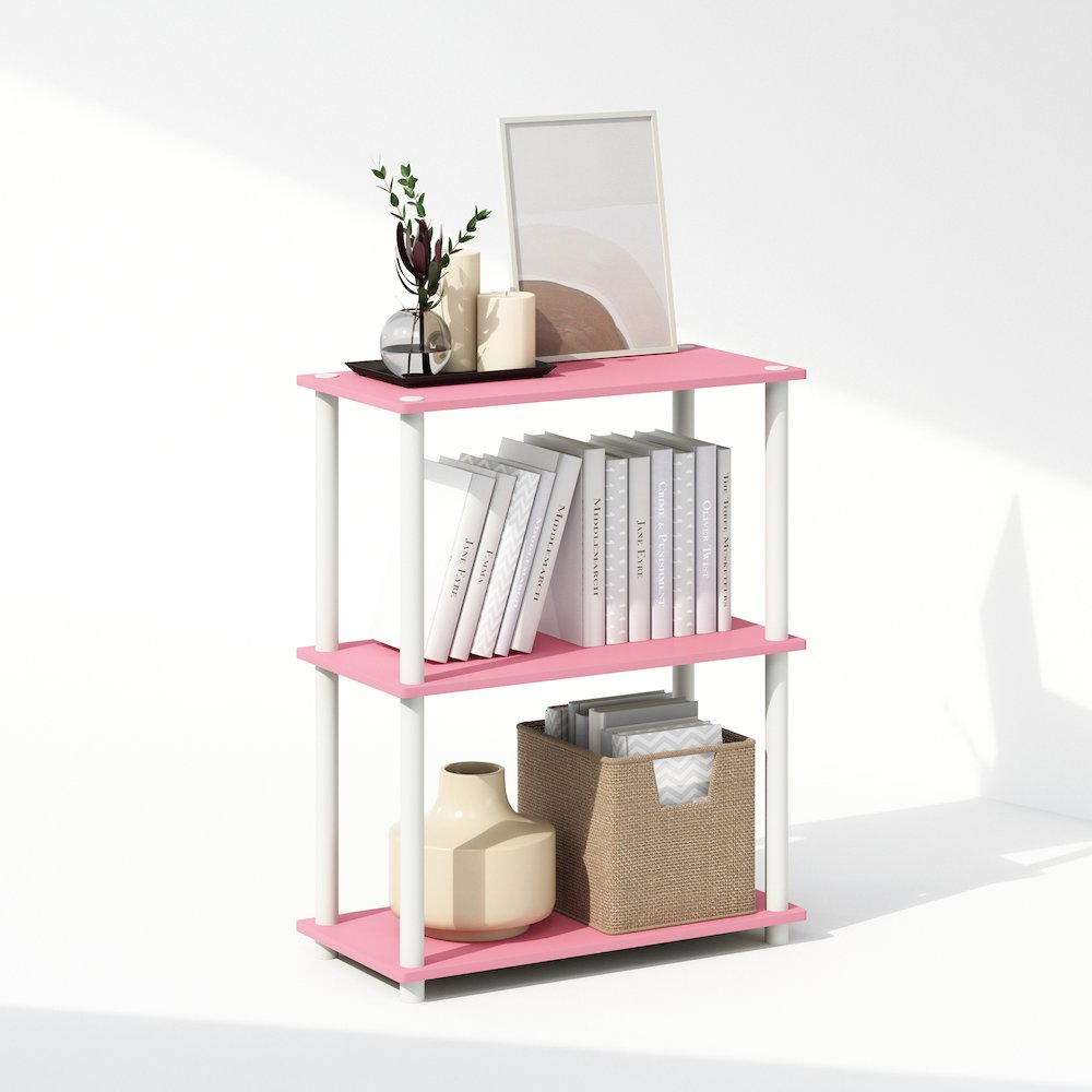 Turn-N-Tube 3-Tier Multipurpose Compact Display Rack, Shelving Unit, Bookcase