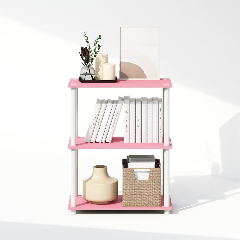 Turn-N-Tube 3-Tier Multipurpose Compact Display Rack, Shelving Unit, Bookcase