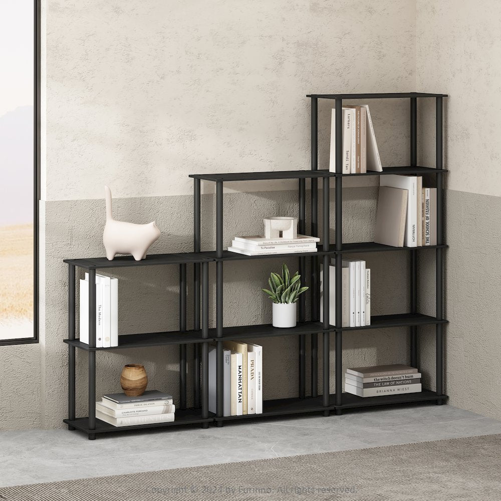 Turn-N-Tube 5-Tier Multipurpose Compact Display Rack, Shelving Unit, Bookcase