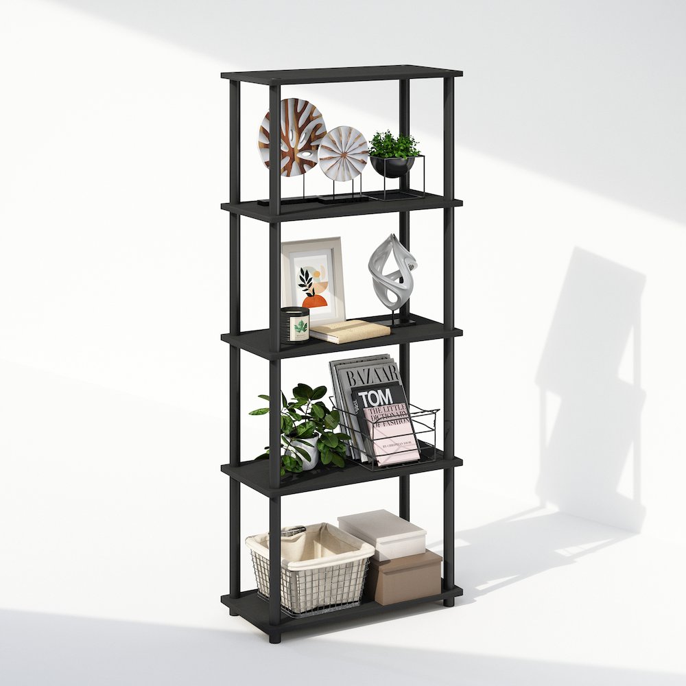 Turn-N-Tube 5-Tier Multipurpose Compact Display Rack, Shelving Unit, Bookcase