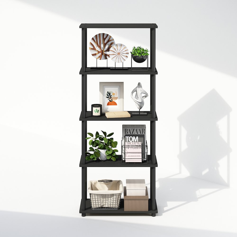 Turn-N-Tube 5-Tier Multipurpose Compact Display Rack, Shelving Unit, Bookcase