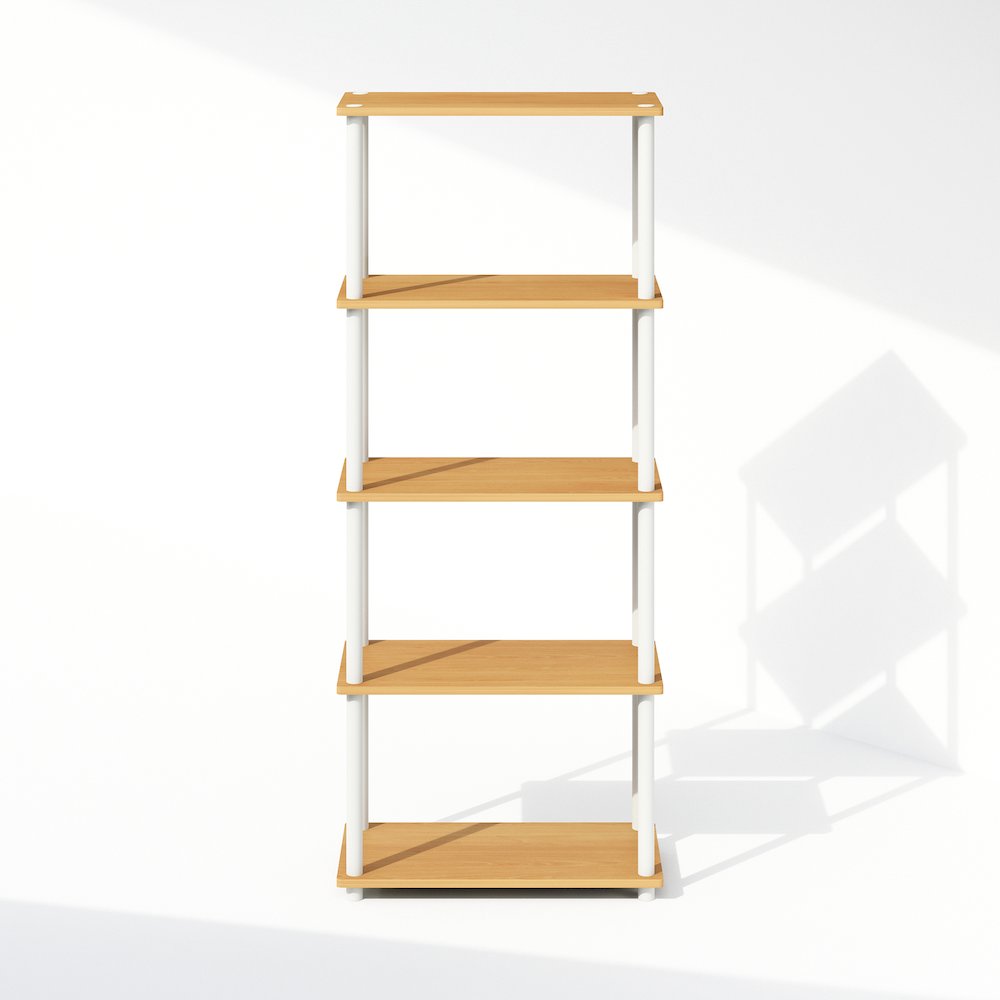 Turn-N-Tube 5-Tier Multipurpose Compact Display Rack, Shelving Unit, Bookcase