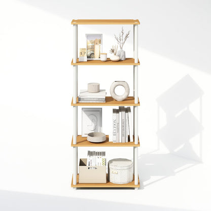 Turn-N-Tube 5-Tier Multipurpose Compact Display Rack, Shelving Unit, Bookcase